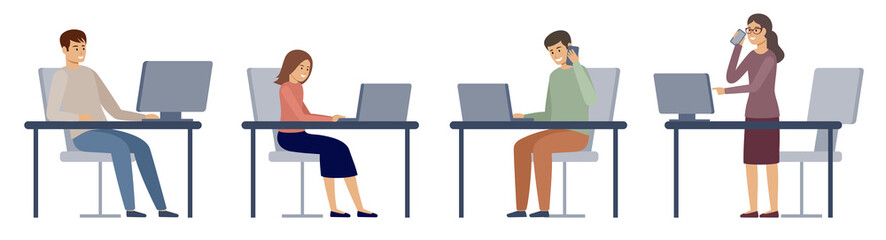 People in the office. Managers work