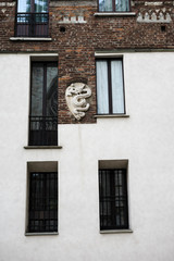 Fototapeta na wymiar detail of an old building, Milan, Italy