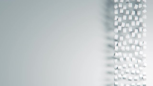 Background white seamless animated boxes, for business presentation. 3d rendering animation loop. UHD 3840x2160