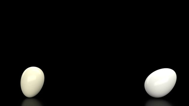 Eggs on gradient background. Easter eggs fall in to the frame, you can put their your inscription or logo. High quality animation. Look to my profile to find another easter video.