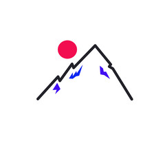 MOUNTAIN SYMBOL BLUE ON WHITE