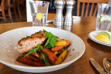 fried fish with vegetables
