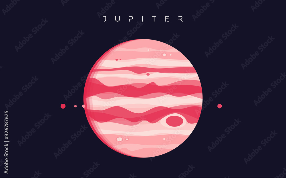 Wall mural jupiter. the fifth planet from the sun. vector illustration