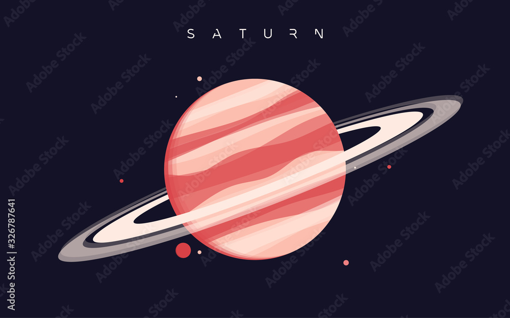 Wall mural saturn. the sixth planet from the sun. vector illustration