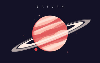 Saturn. The sixth planet from the Sun. Vector illustration - obrazy, fototapety, plakaty