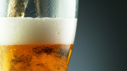 Detail of beer drink in close-up