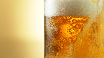 Detail of beer drink in close-up