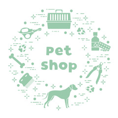 Naklejka premium Vector Dog tracks Pet shop, vet clinic, shelter