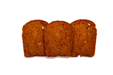 Fresh sliced multigrain bread isolated on white background.