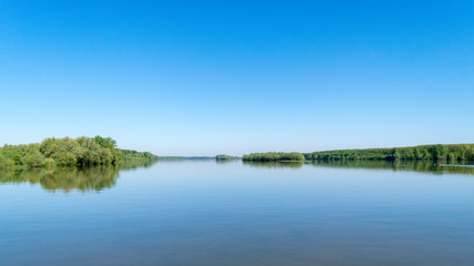 Fototapeta premium landscape with river and sky