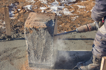 Electric jackhammer used for demolition of concrete. Demolition tool