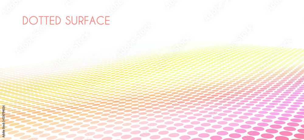 Aufkleber dotted surface with a gradient from pink through orange to yellow, pattern with color transition