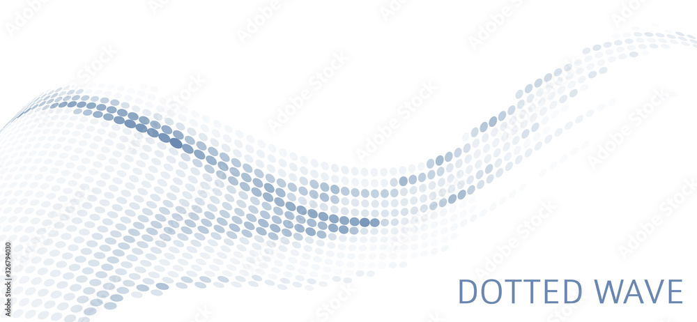 Poster Simple dotted wave. Minimal vector graphics