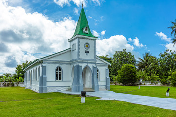 Fototapeta na wymiar Eglise protestante de l ile de Moorea 
