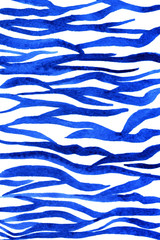 Watercolor background with blue zebra print