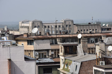 Roofs and windows of buildings in Belgrade