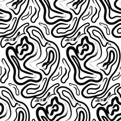 Grunge brush stroke seamless pattern. abstract inky background. 
