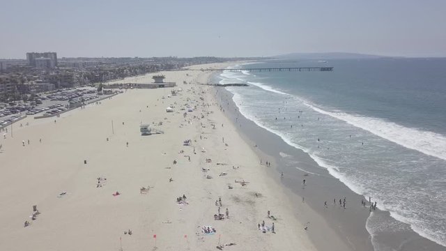Venice Beach Coastline Drone Shot (Ungraded)