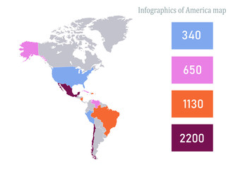 Fototapeta na wymiar Infographics of America map, individual states vector