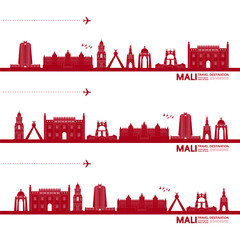 Mali travel destination grand vector illustration. 