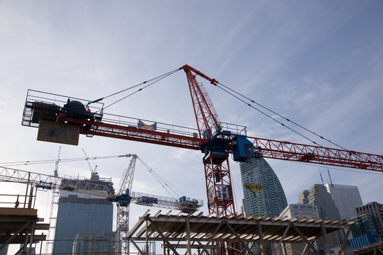 Cranes over construction site