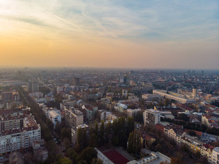 Novi Sad cityscape at sunset