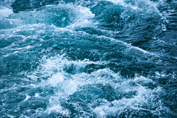 Crashing Waves of sea and Aerial view to ocean wave. Blue water background.