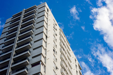 Apartment buildings on a sunny day. Architecture.