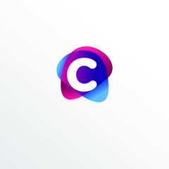 Initial Letter C Funny Colorful Logo Design