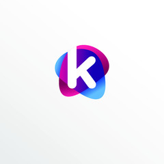 Initial Letter K Funny Colorful Logo Design