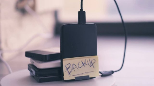 portable hard disk backup cloud drive or physical back-up background