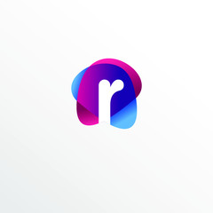 Initial Letter R Funny Colorful Logo Design