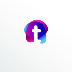 Initial Letter T Funny Colorful Logo Design