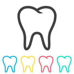 Tooth multi color icon set. Simple glyph, flat vector of medical icons for ui and ux, website or mobile application