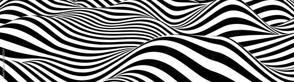 Poster hallucination. optical illusion. twisted illustration. abstract futuristic background of stripes. dy