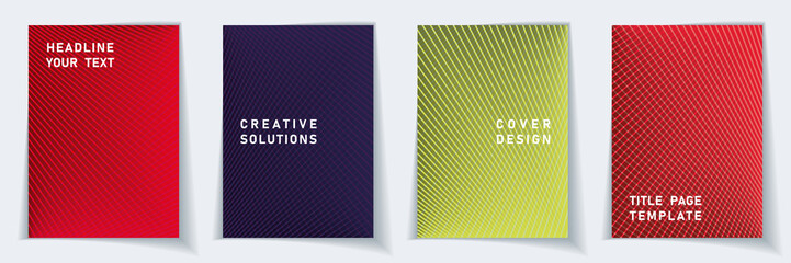 Cover page digital layout vector design set. 