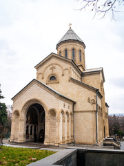 Fototapeta na wymiar View on Kashveti Church of St. George on Shota Rustaveli Avenue, Tbilisi