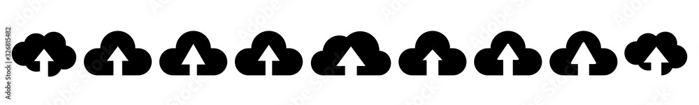Poster cloud upload icon black | clouds arrow up illustration | computing storage symbol | server data inte