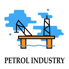 Oil and Petrol industry pump and ship drill platform