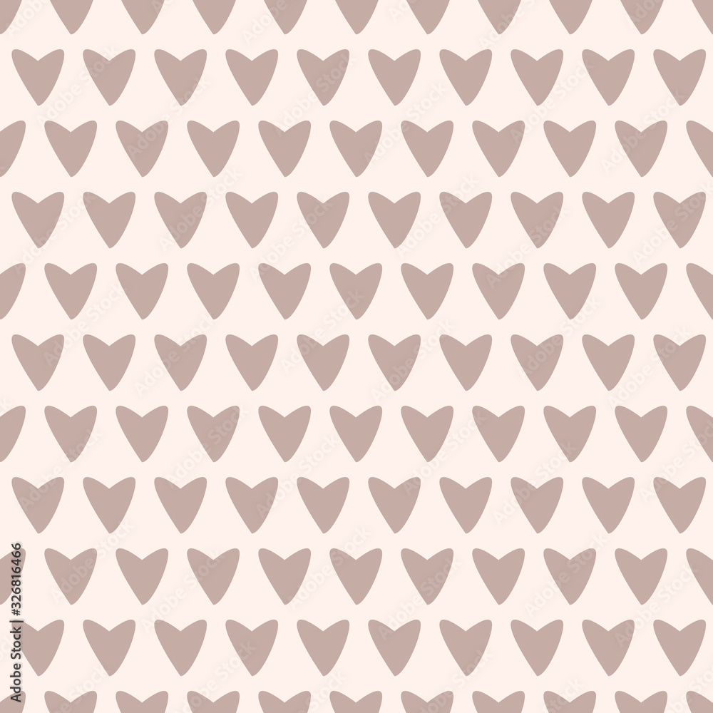 Poster vector repeat brown hearts pattern print background