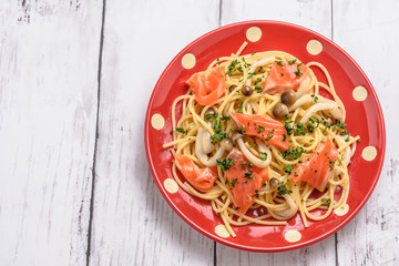 サーモンのパスタ