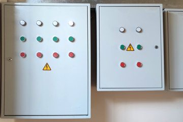 Control Electro-panel by light, with the buttons of starting and feet.