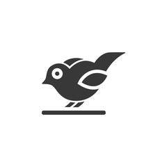 Little bird. Isolated icon. Animal vector illustration