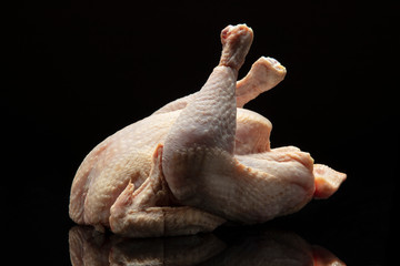 Poulet Cru, cuit, rôti