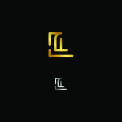 Obraz premium Minimal Creative Monogram Letter L Logo Design Vector with Gold an Silver colour