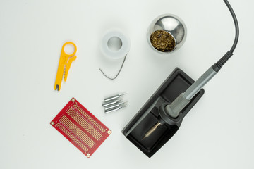 Electronic tools and components. Soldering iron wire strippers. 