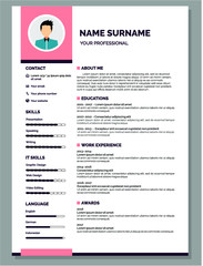 best resume template vector design for job application