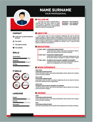 best resume template vector design for job application