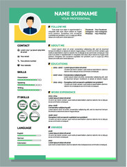 best resume template vector design for job application