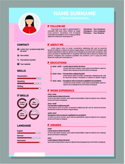 best resume template vector design for job application